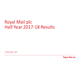 Royal Mail plc Half Year 2017-18 Results