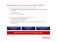 Delivering for our customers through COVID-19